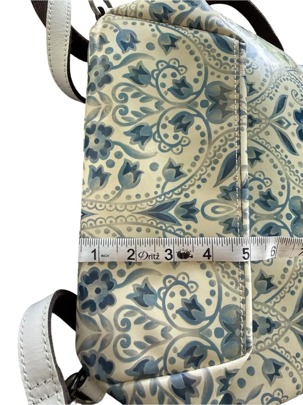 Patricia Nash Luzille Italian Folklore Blue Cream Convertible Backpack Crossbody